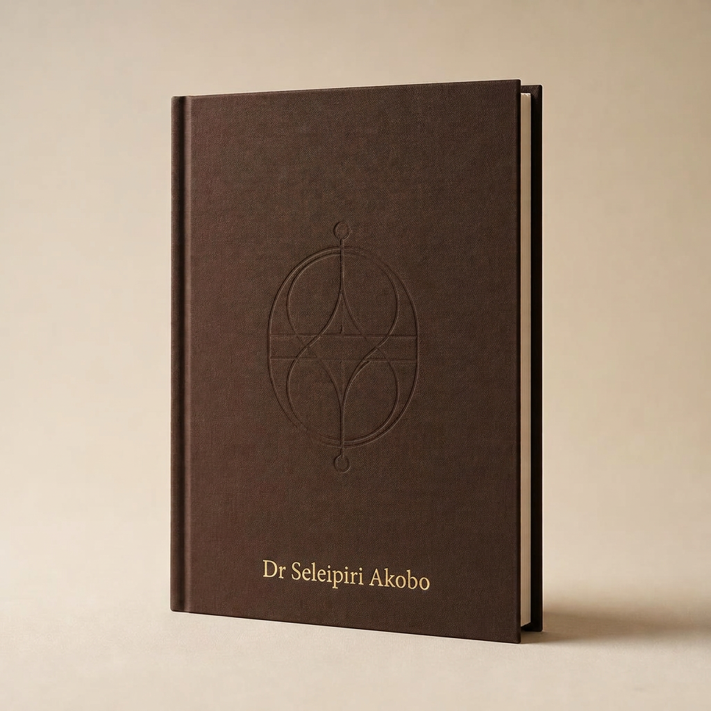 The Anti-Burnout Kit workbook with an embossed mocha cloth cover